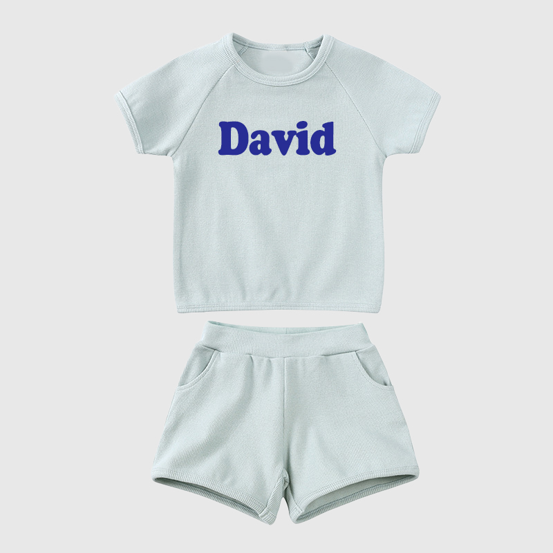 Personalized Kids Summer Name Toddler Shorts Set| Cloth219