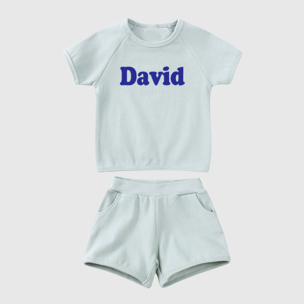 Personalized Kids Summer Name Toddler Shorts Set| Cloth219