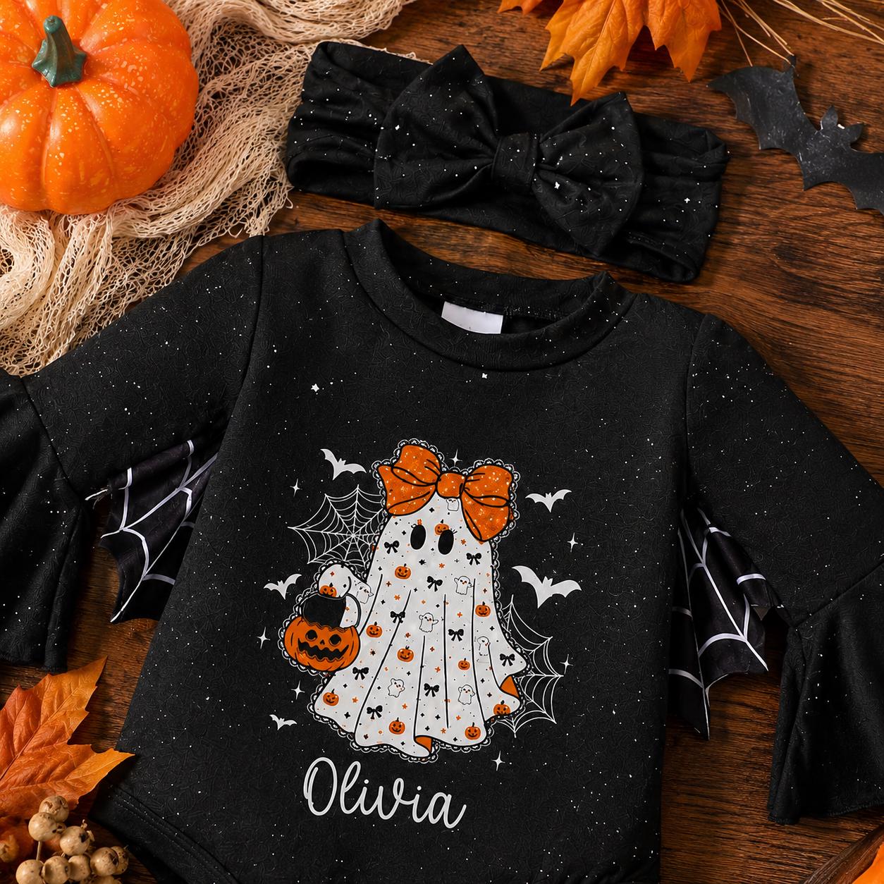 Personalized Baby Halloween Gift Bodysuit and Headband Set| YESHalloween19