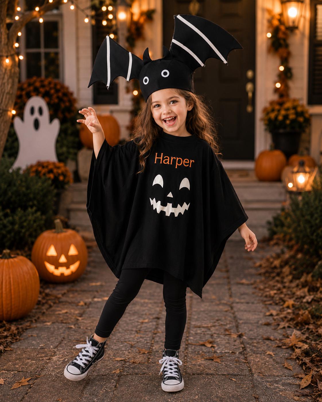 Personalized Kids Embroidered Gift Black Cape with Prop Accessories| YESHalloween20