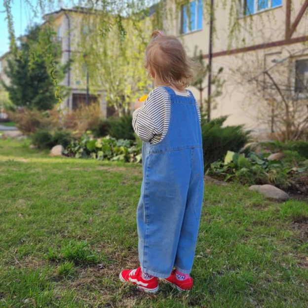 Personalized Kids Initial Oversized Denim Overalls| Pants08