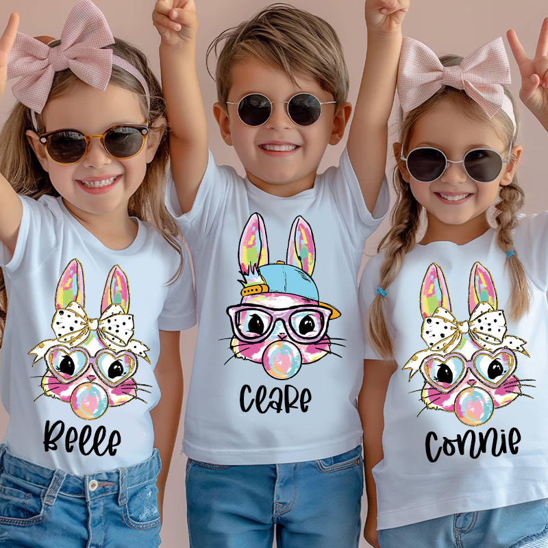 Personalized Kid Bunny Summer T-Shirt| Cloth1430