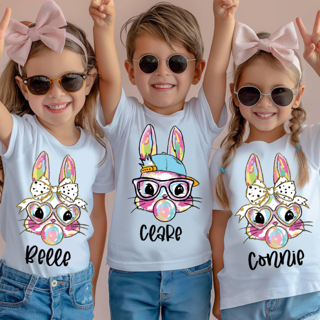 Personalized Kid Bunny Summer T-Shirt| Cloth1430