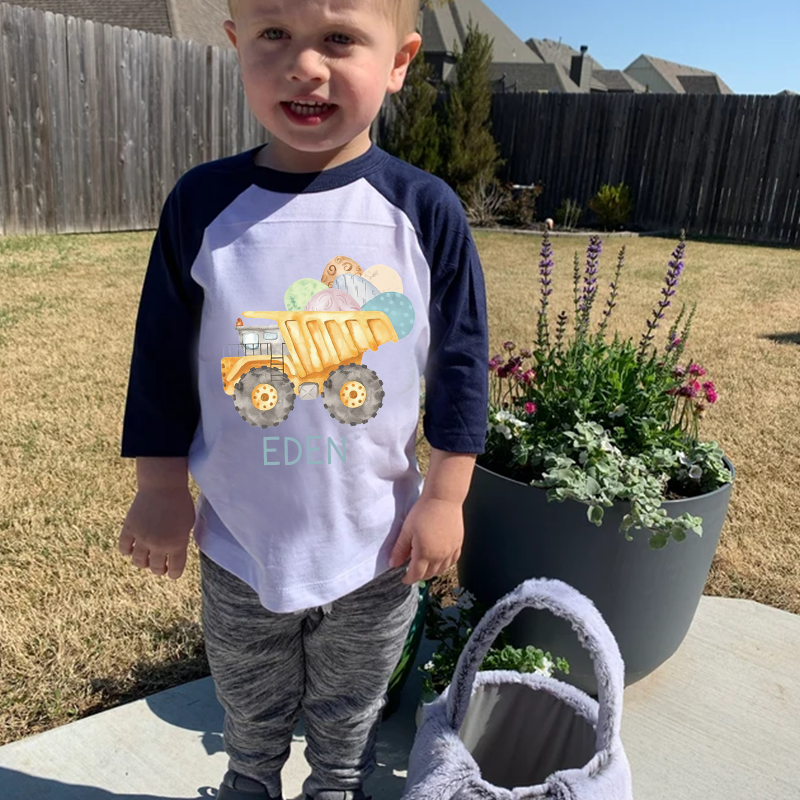 Personalized Boy Easter Bunny Long Sleeve Shirt| Cloth12437