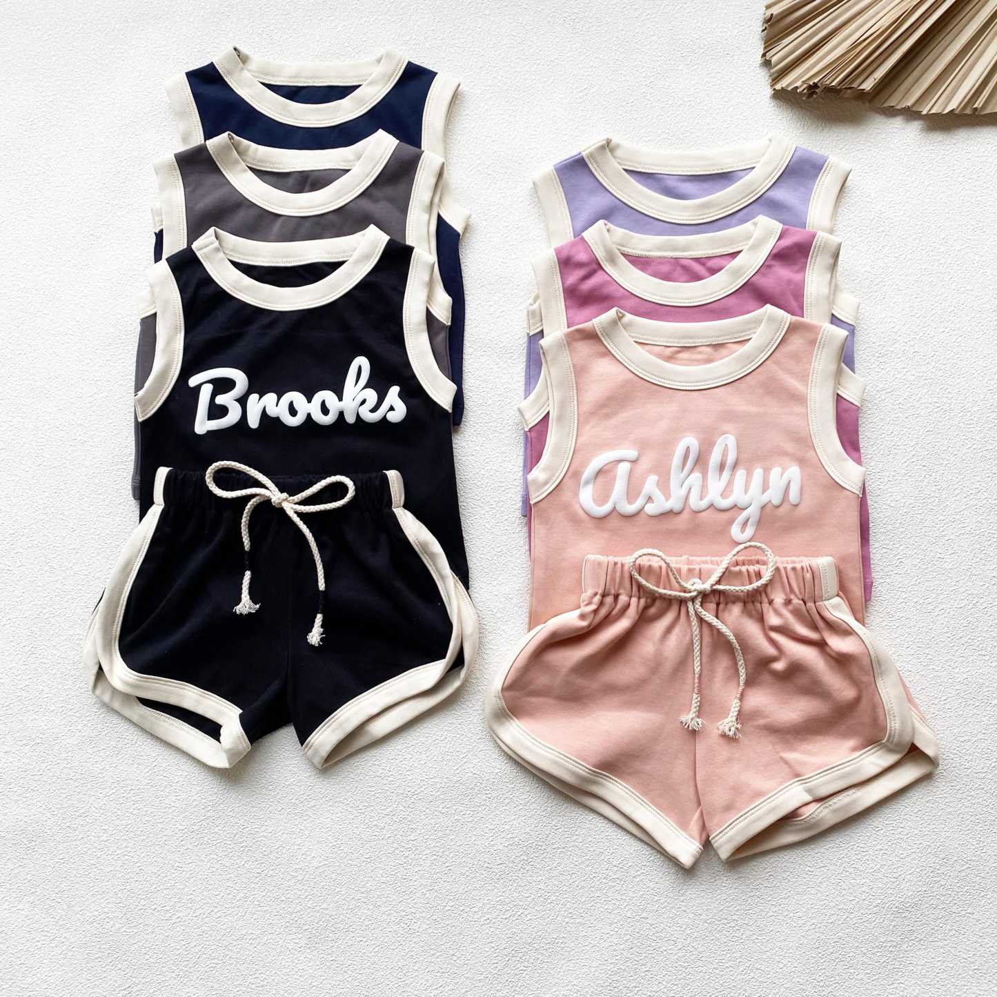 Personalized Kids Puff Name Toddler shorts Set| Cloth225
