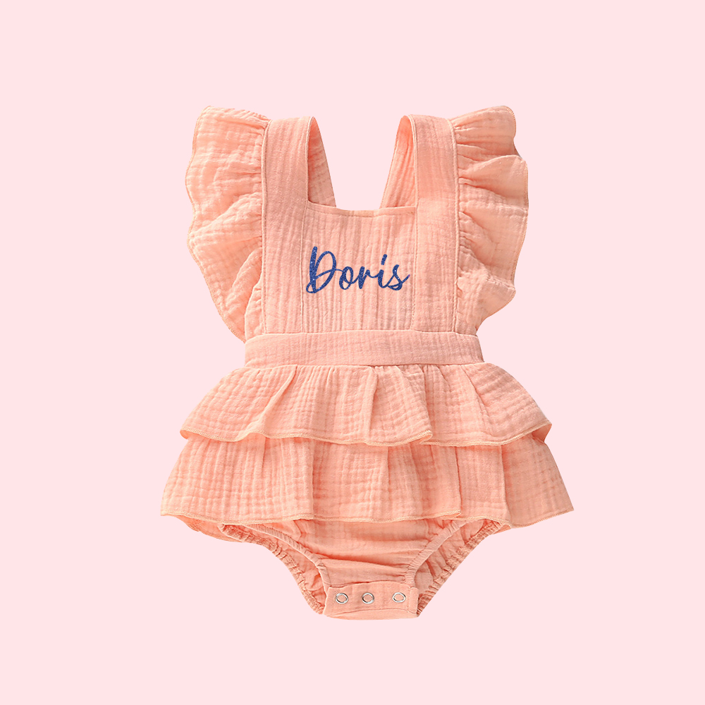 Personalized Baby Girl 1st Birthday Ruffle Romper| BBCloth93