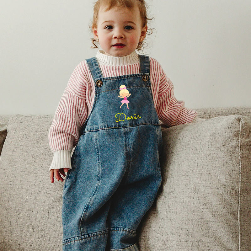 Personalized Kids Oversized Denim Loose Overalls| Pants0703