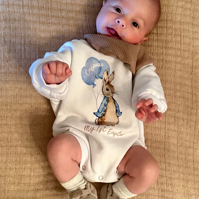 Personalized Baby's First Rabbit Sweatshirt Romper| BBcloth8202