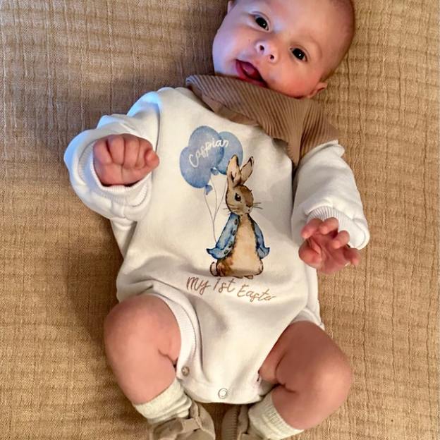 Personalized Baby's First Rabbit Sweatshirt Romper| BBcloth8202