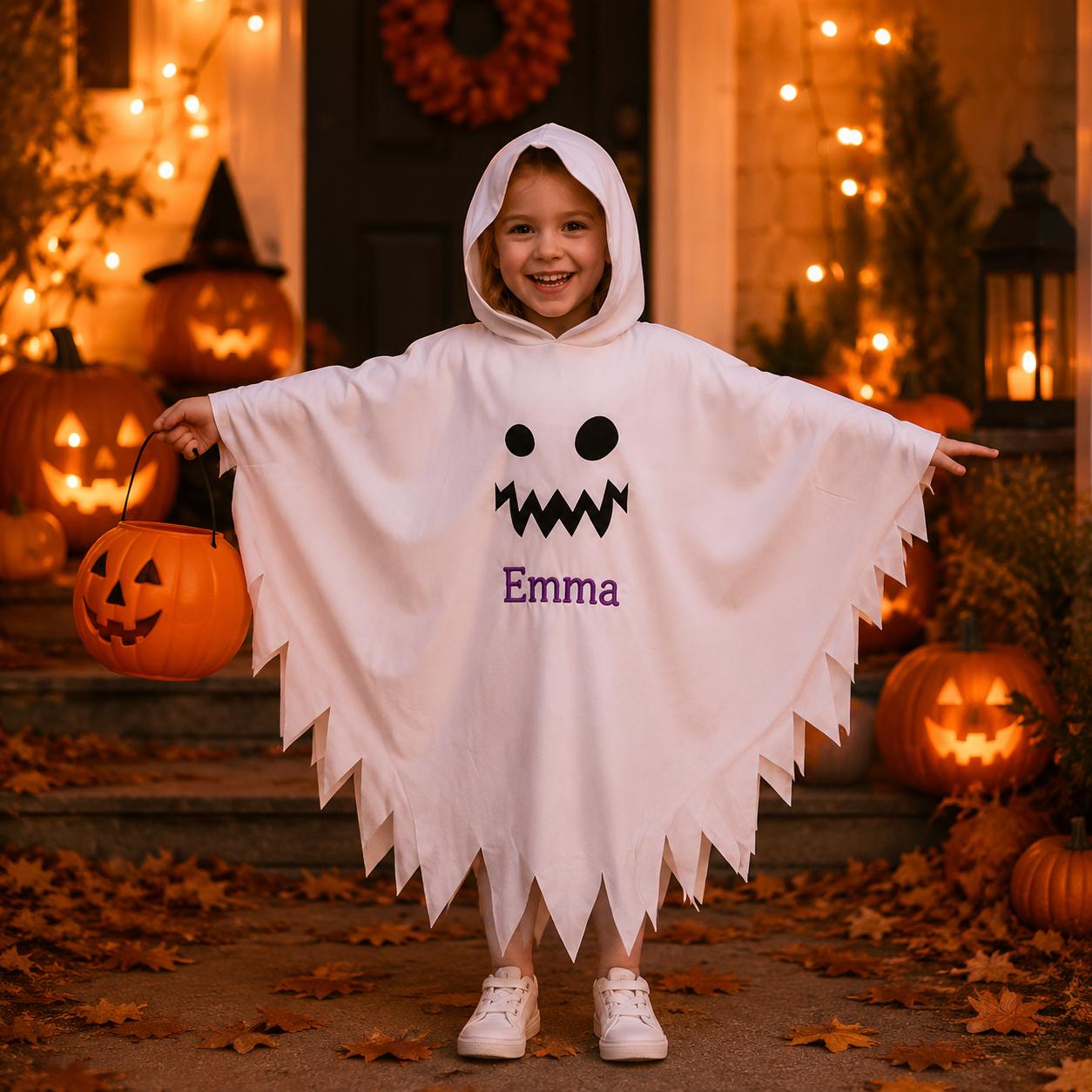 Personalized Kids Embroidered Halloween Ghost Costume Cape| YESHalloween18