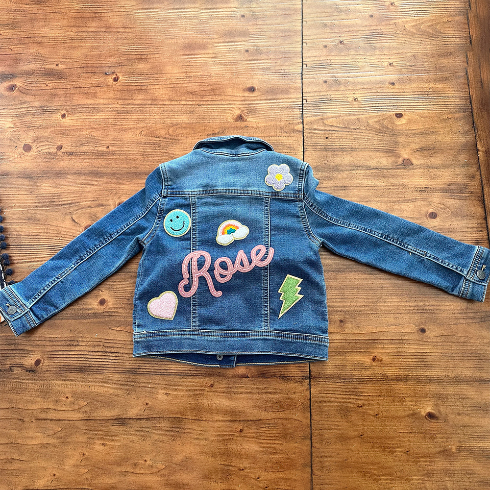 Personalized Hand-Embroidered Kid Denim Jacket| Cloth258