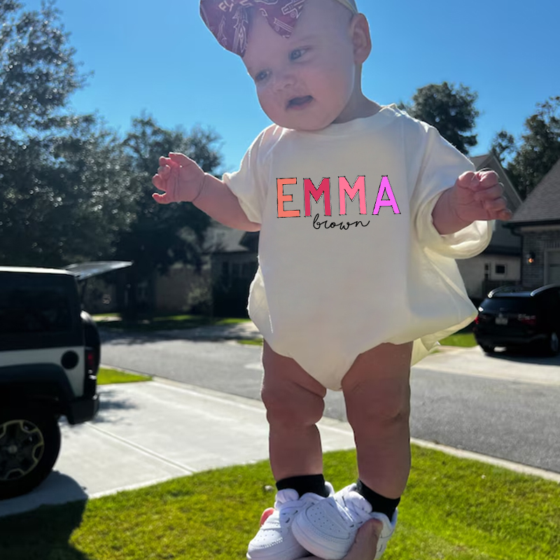 Personalized Baby Girl Name Bubble Romper| BBCloth50