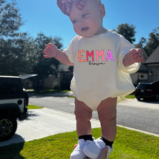 Personalized Baby Girl Name Bubble Romper| BBCloth50