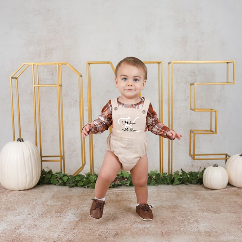 Personalized Baby cozy unisex overalls suspenders Romper| BBcloth10