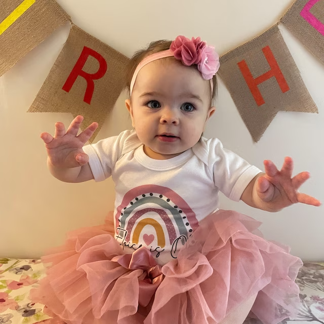 Personalized Baby Girls Birthday Tutu Skirt Headband| BBCloth06