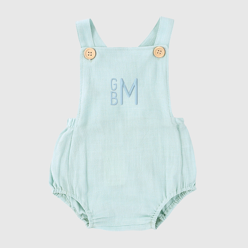 Personalized Baby embroidered unisex overalls suspenders Romper| BBcloth09