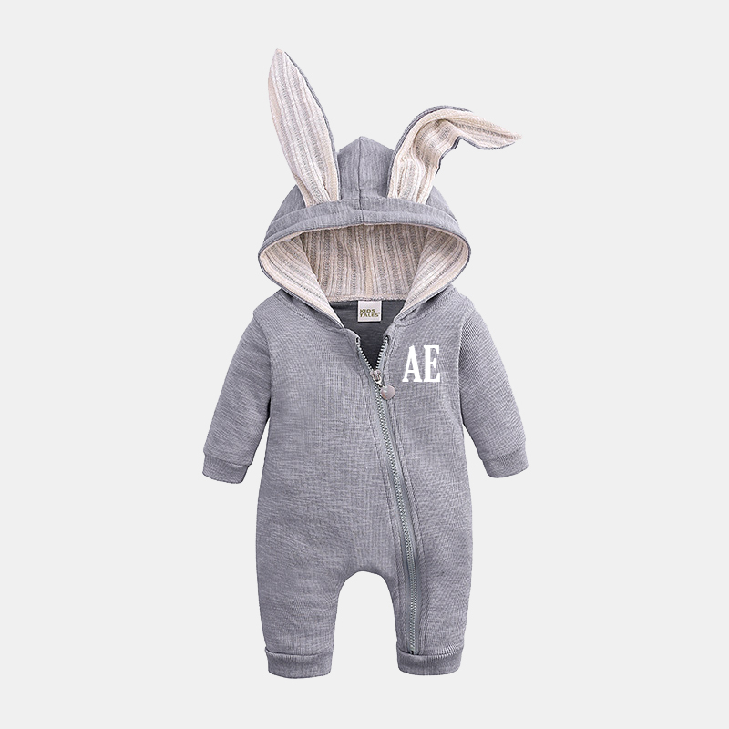 Personalized Kids Bunny Long Eared Romper Jumpsuit| Cloth104