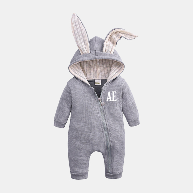 Personalized Kids Bunny Long Eared Romper Jumpsuit| Cloth104