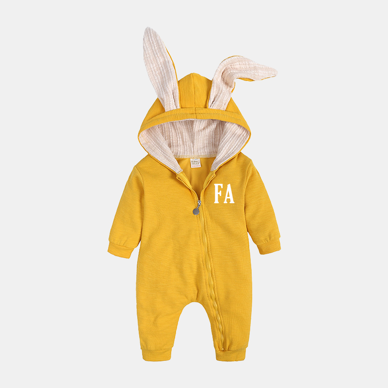 Personalized Kids Bunny Long Eared Romper Jumpsuit| Cloth104