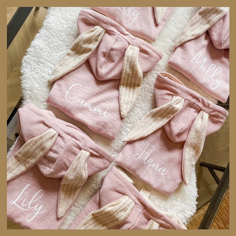 Personalized Kids Bunny Long Eared Romper Jumpsuit| Cloth104