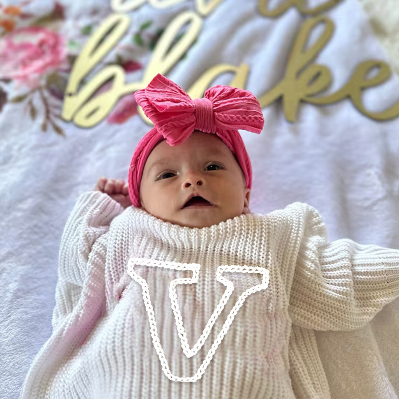 Personalized Kids Initial Hand Embroidered Sweater| Cloth187