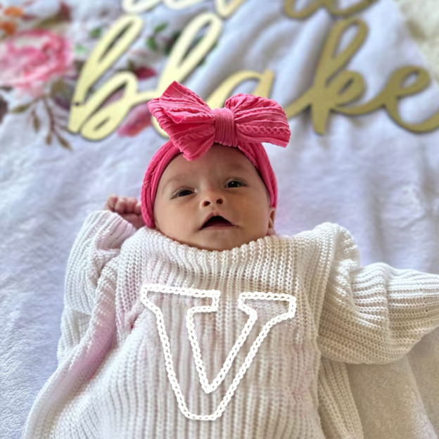 Personalized Kids Initial Hand Embroidered Sweater| Cloth187