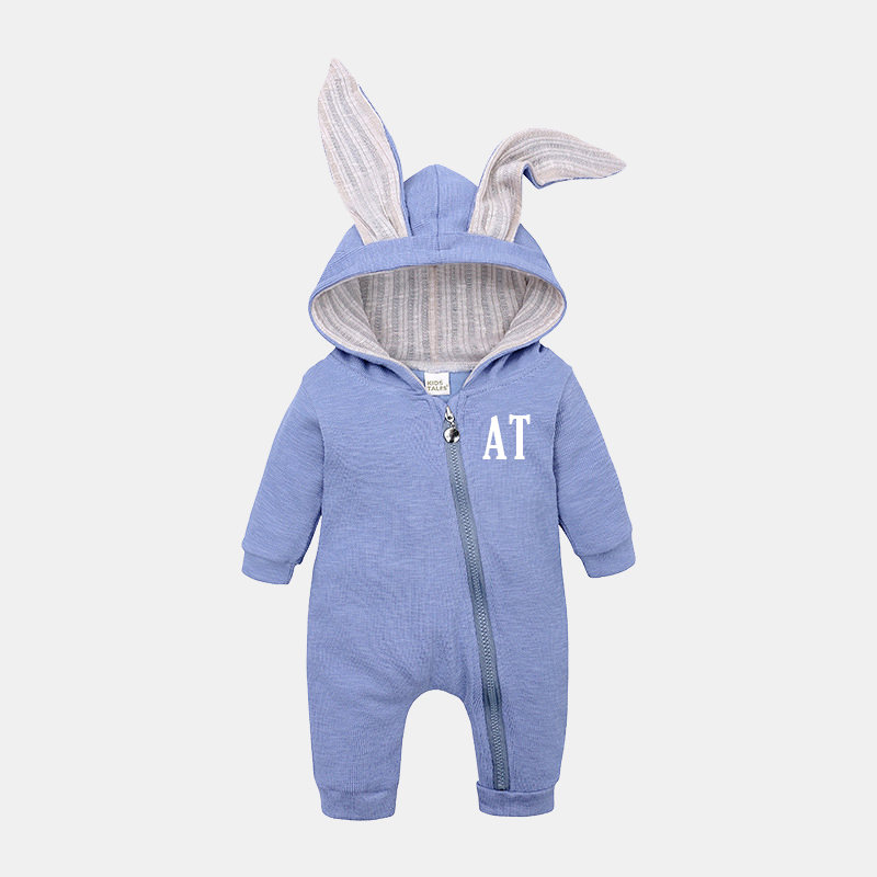 Personalized Kids Bunny Long Eared Romper Jumpsuit| Cloth104