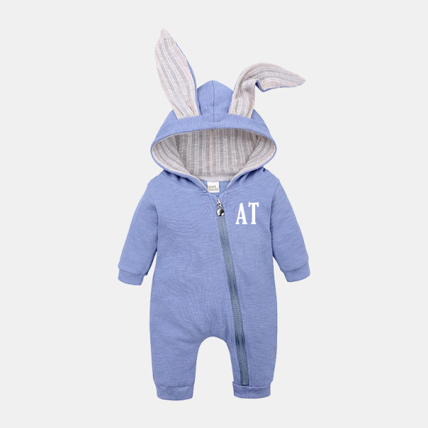 Personalized Kids Bunny Long Eared Romper Jumpsuit| Cloth104