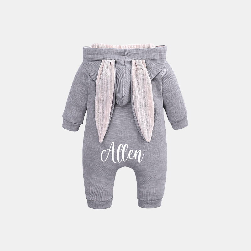 Personalized Kids Bunny Long Eared Romper Jumpsuit| Cloth104