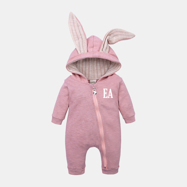 Personalized Kids Bunny Long Eared Romper Jumpsuit| Cloth104