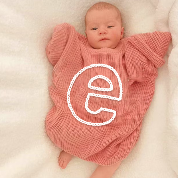 Personalized Kids Initial Hand Embroidered Sweater| Cloth187