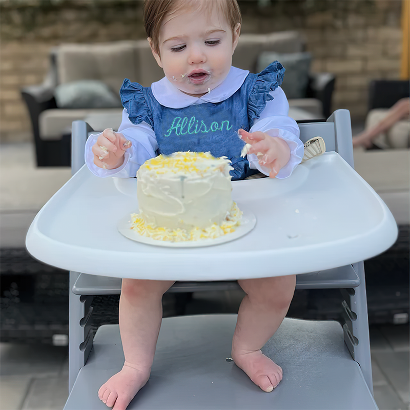 Personalized Girls Denim Bubble Romper| BBCloth34