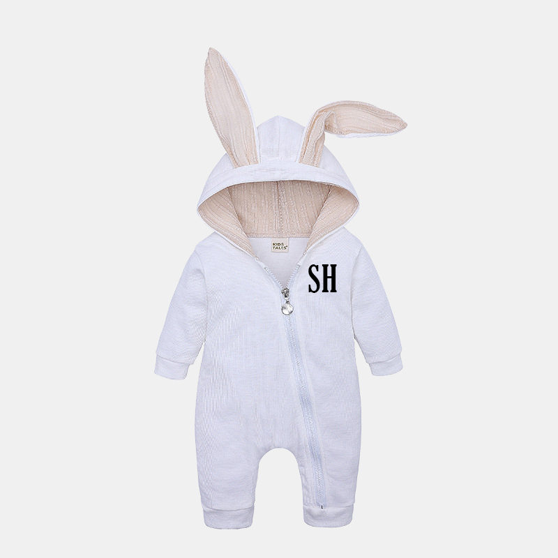 Personalized Kids Bunny Long Eared Romper Jumpsuit| Cloth104