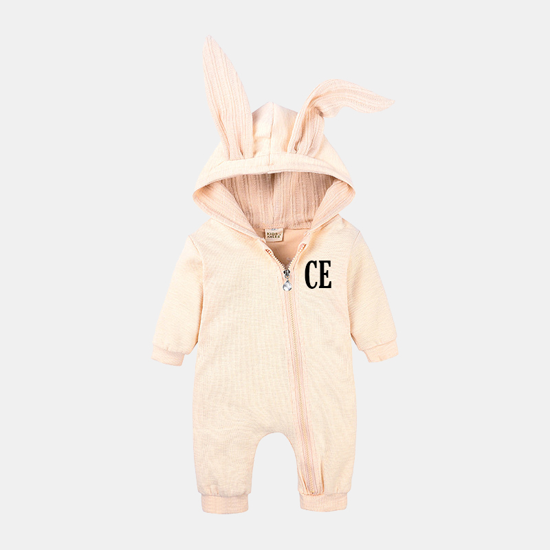 Personalized Kids Bunny Long Eared Romper Jumpsuit| Cloth104
