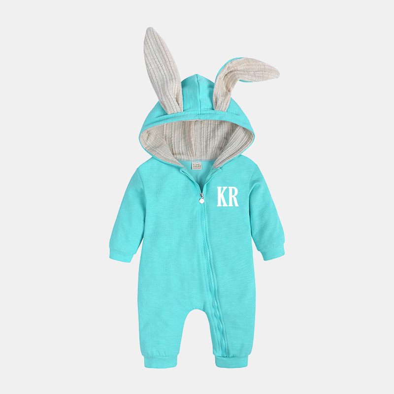 Personalized Kids Bunny Long Eared Romper Jumpsuit| Cloth104