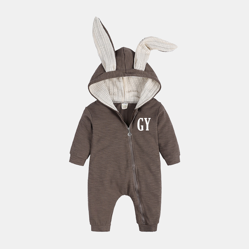 Personalized Kids Bunny Long Eared Romper Jumpsuit| Cloth104