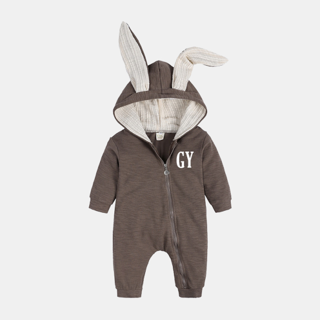 Personalized Kids Bunny Long Eared Romper Jumpsuit| Cloth104