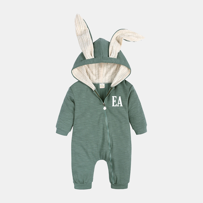 Personalized Kids Bunny Long Eared Romper Jumpsuit| Cloth104