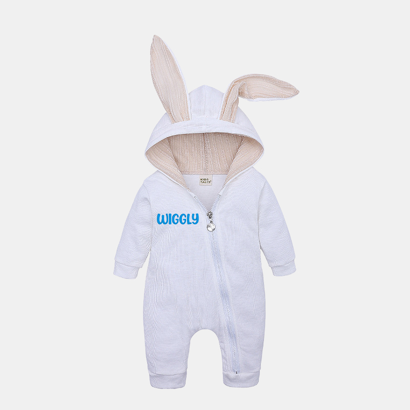 Personalized Embroidered Bunny Ear Baby Romper| Cloth121