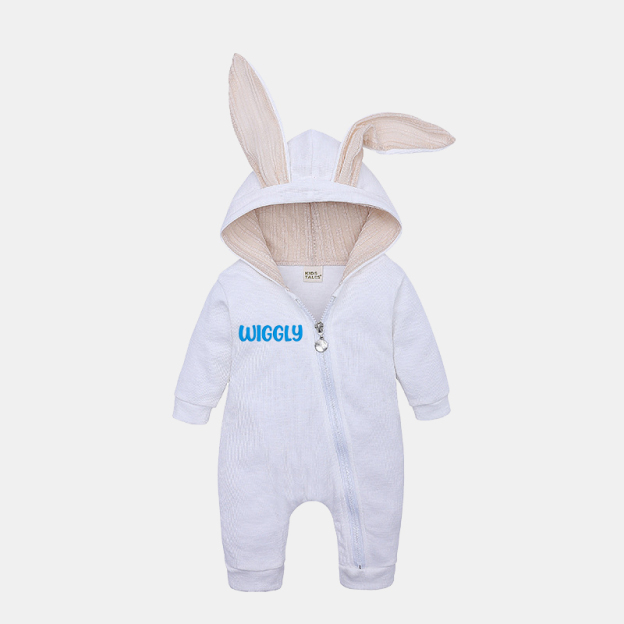 Personalized Embroidered Bunny Ear Baby Romper| Cloth121