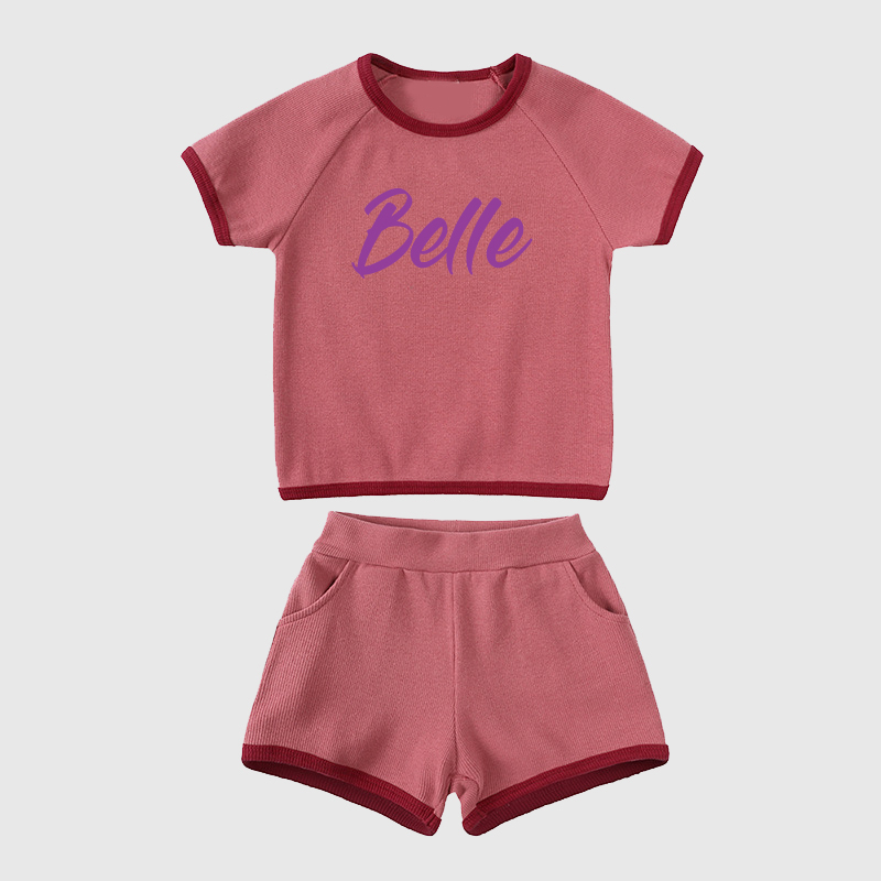 Personalized Kids Summer Name Toddler Shorts Set| Cloth219