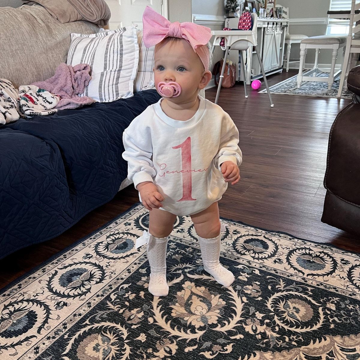 ]Personalized Baby 1st Birthday Sweatshirt Romper| BBcloth82