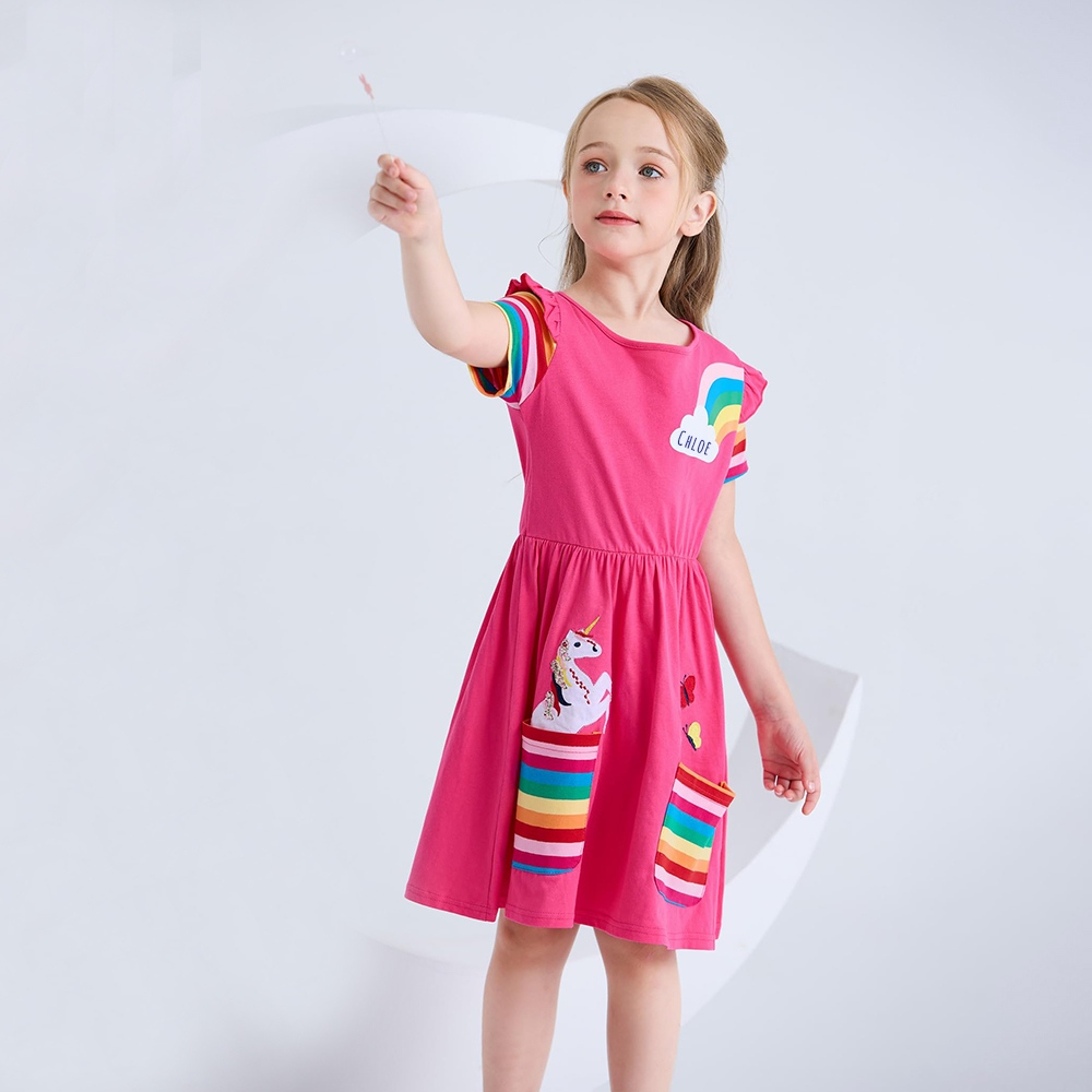 Personalized Girl Rainbow Unicorn Birthday Dress| Dress10