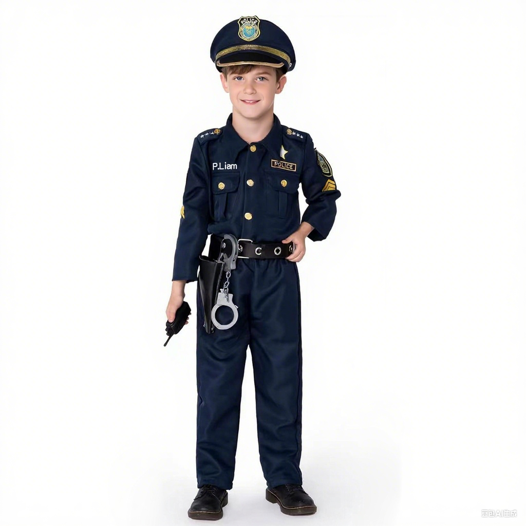 Personalized Kids Embroidery Police Costume Outfits| YESHalloween02