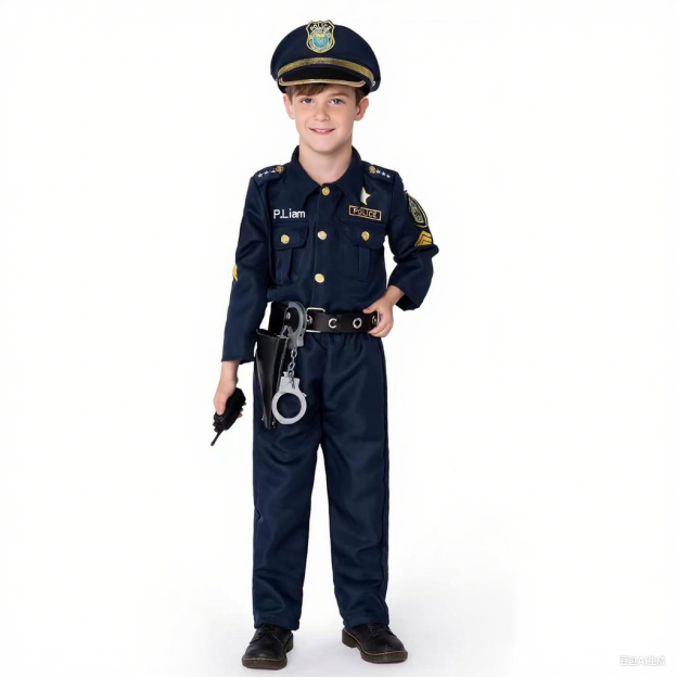 Personalized Kids Embroidery Police Costume Outfits| YESHalloween02