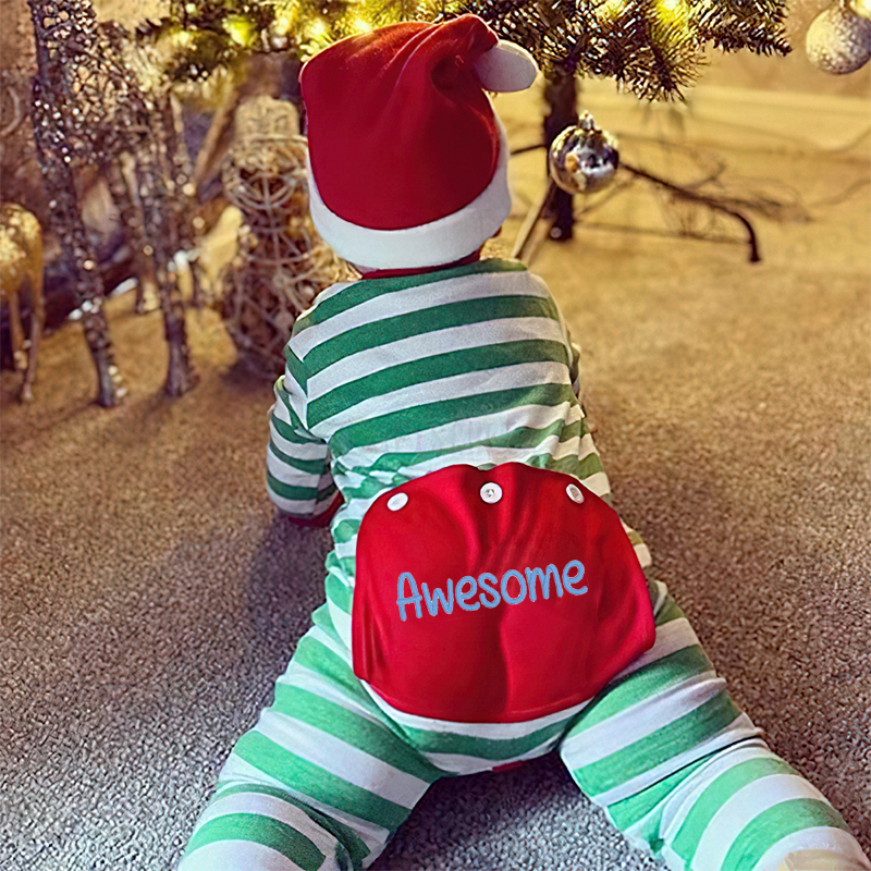 Personalized Embroidered Butt Flap Christmas Pajamas| Cloth99