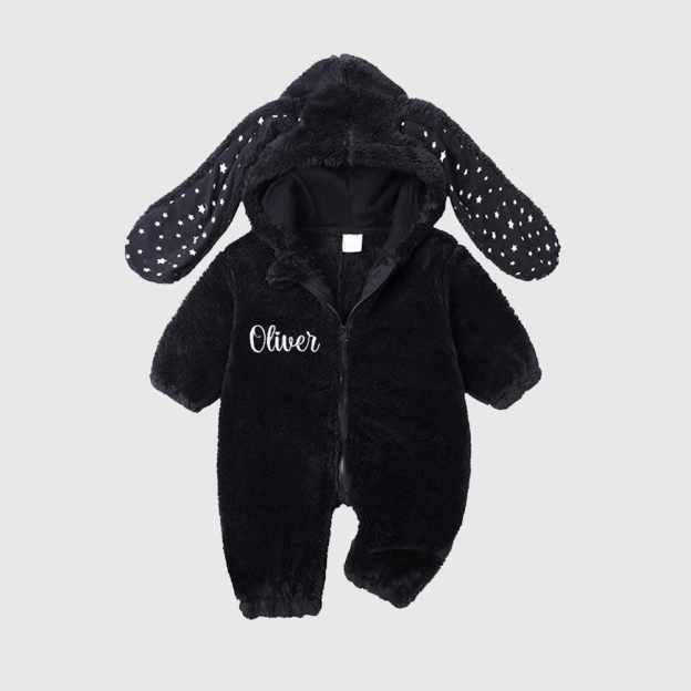 Personalized Baby  Bunny Hooded Romper| BBcloth120