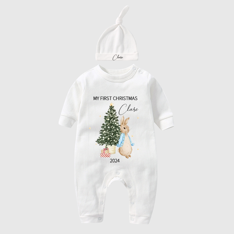 Personalized Baby First Christmas Rabbit Outfit| BBCloth1203