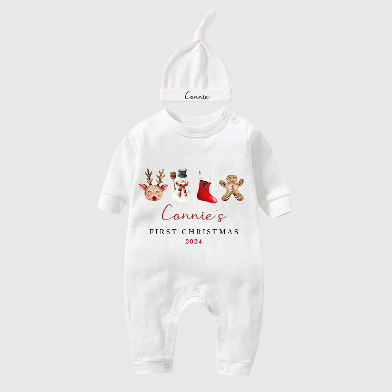 Personalized Baby First Christmas Outfit| BBCloth1204