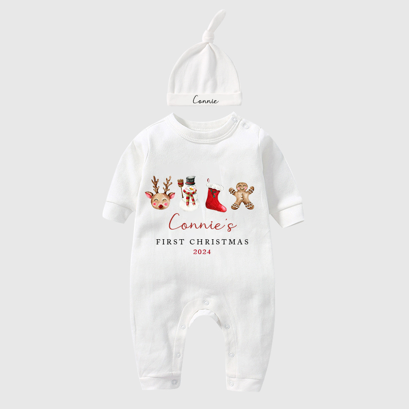 Personalized Baby First Christmas Outfit| BBCloth1204